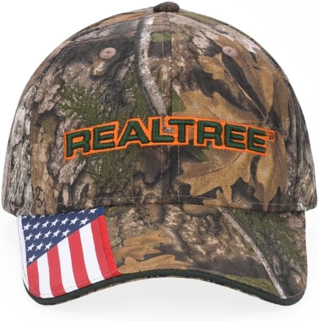 Bell Rangers Realtree APX Camo Baseball Cap with 3d Realtree Embroidered Emblem With Usa Flag