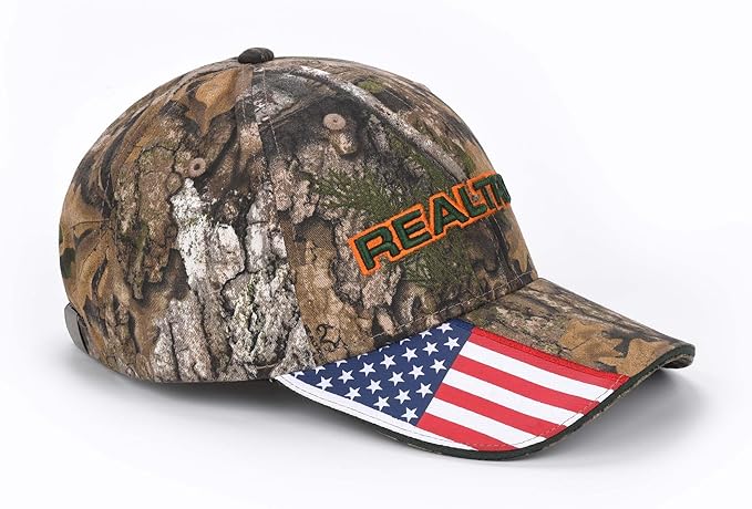 Bell Rangers Realtree APX Camo Baseball Cap with 3d Realtree Embroidered Emblem With Usa Flag