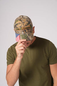 Bell Rangers Realtree APX Camo Baseball Cap with 3d Realtree Embroidered Emblem With Usa Flag