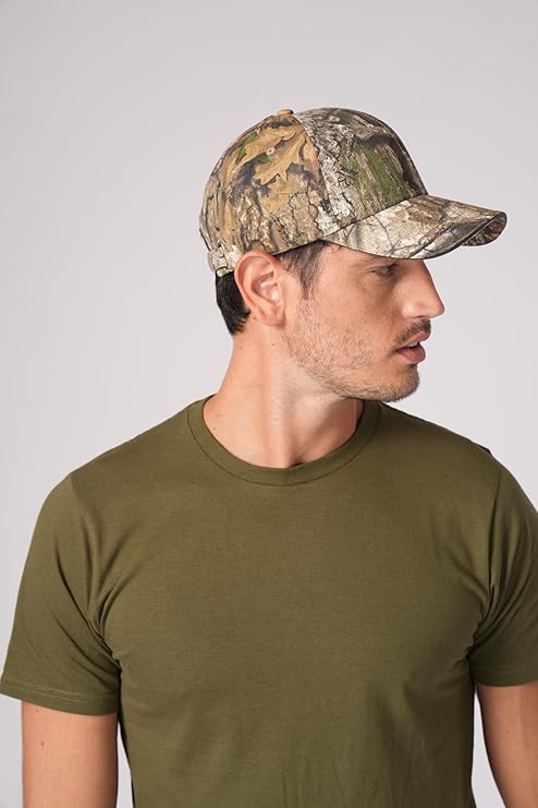 Bell Rangers Realtree APX Camo Baseball Cap with Plain Camo Cap With Green Visor