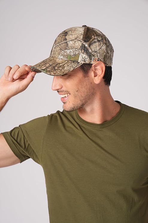 Bell Rangers Realtree APX Camo Baseball Cap with Plain Camo Cap With Green Visor