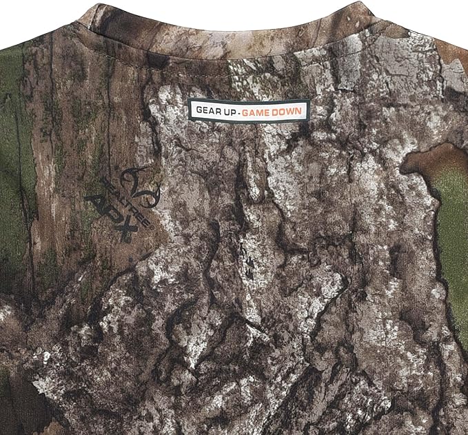 Realtree APX Youth Camo Short Sleeve Performance Crewneck Unisex Tee for Kids