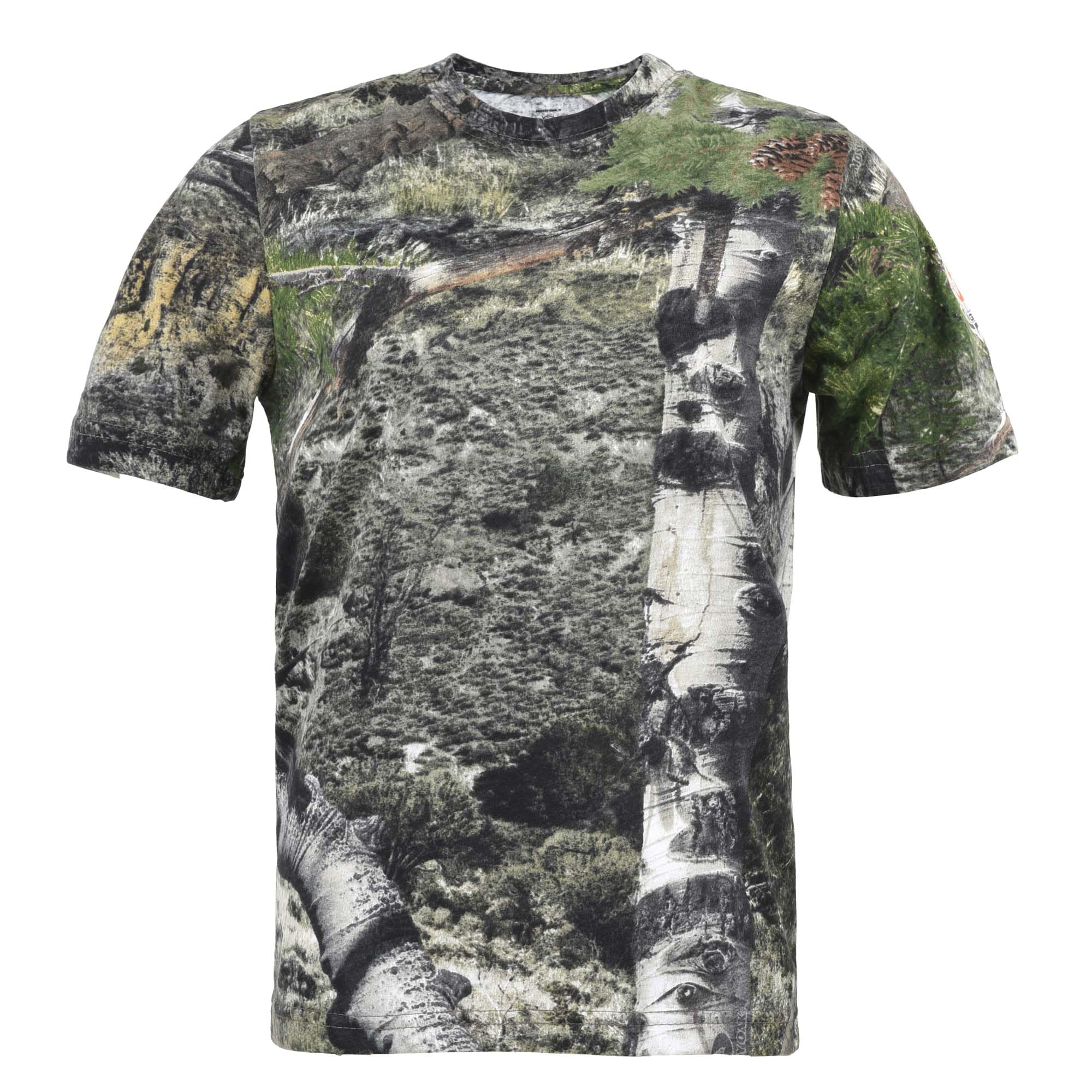 Mossy Oak Mountain Country Youth Camo Short Sleeve Cotton Crewneck Unisex Tee for Kids