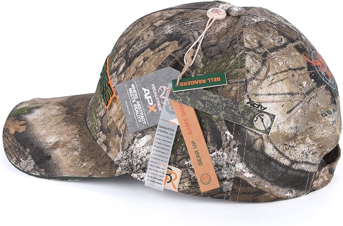 Bell Rangers Realtree APX Camo Baseball Cap with 3d Realtree Embroidered Emblem With Texas Flag