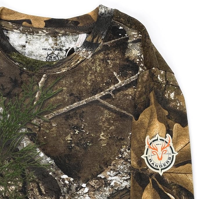 Realtree APX Youth Camo Crewneck Long Sleeve Unisex Kids Tee