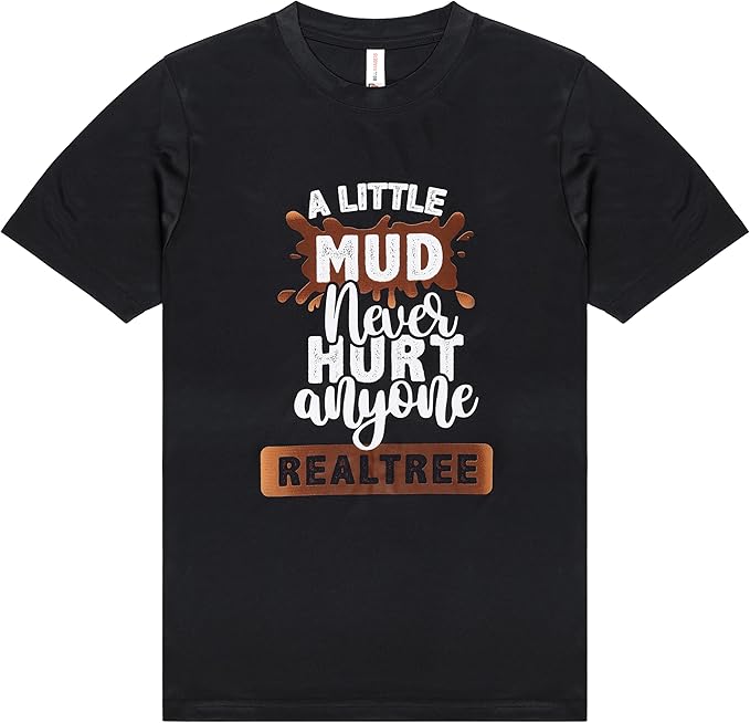 Realtree Youth Graphic Typography Tees for Kids Short Sleeve Crewneck Polyster Performance Black T-Shirts for Boys and Girls