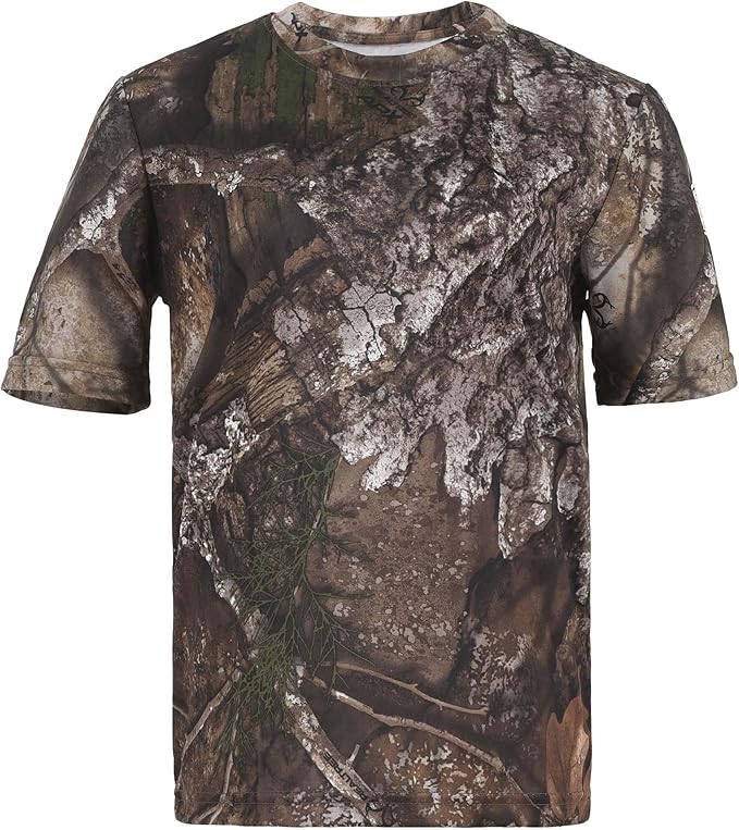 Realtree APX Youth Camo Short Sleeve Performance Crewneck Unisex Tee for Kids