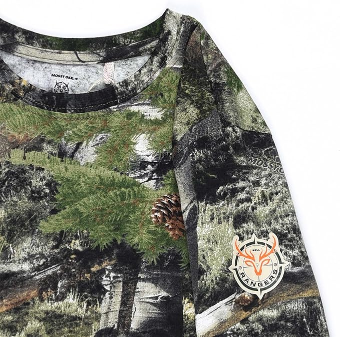 Mossy Oak Mountain Country Youth Camo Crewneck Long Sleeve Unisex Kids Cotton Tee