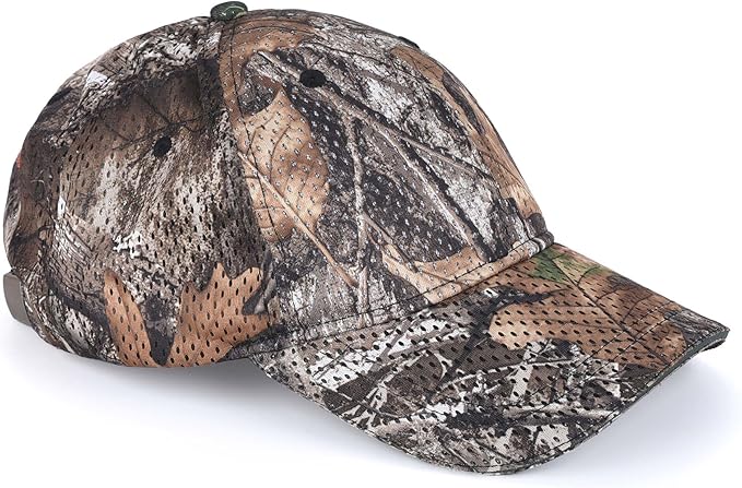 Bell Rangers Realtree EDGE Camo Baseball Cap with Plain Perforated Cap With Green Visor