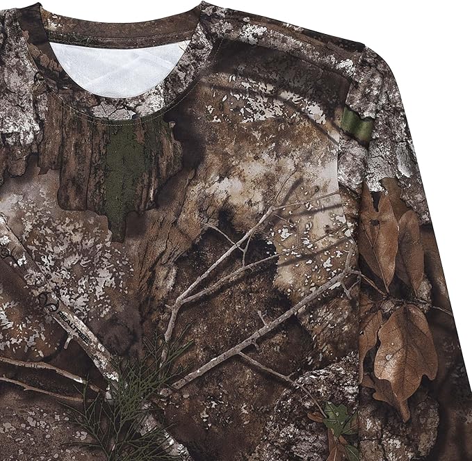 Realtree APX Women’s Camo Long Sleeve Crewneck Polyester Shirt Outdoor Hunting Performance Tee