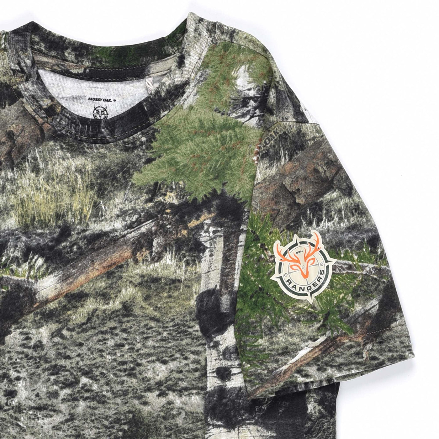 Mossy Oak Mountain Country Youth Camo Short Sleeve Cotton Crewneck Unisex Tee for Kids