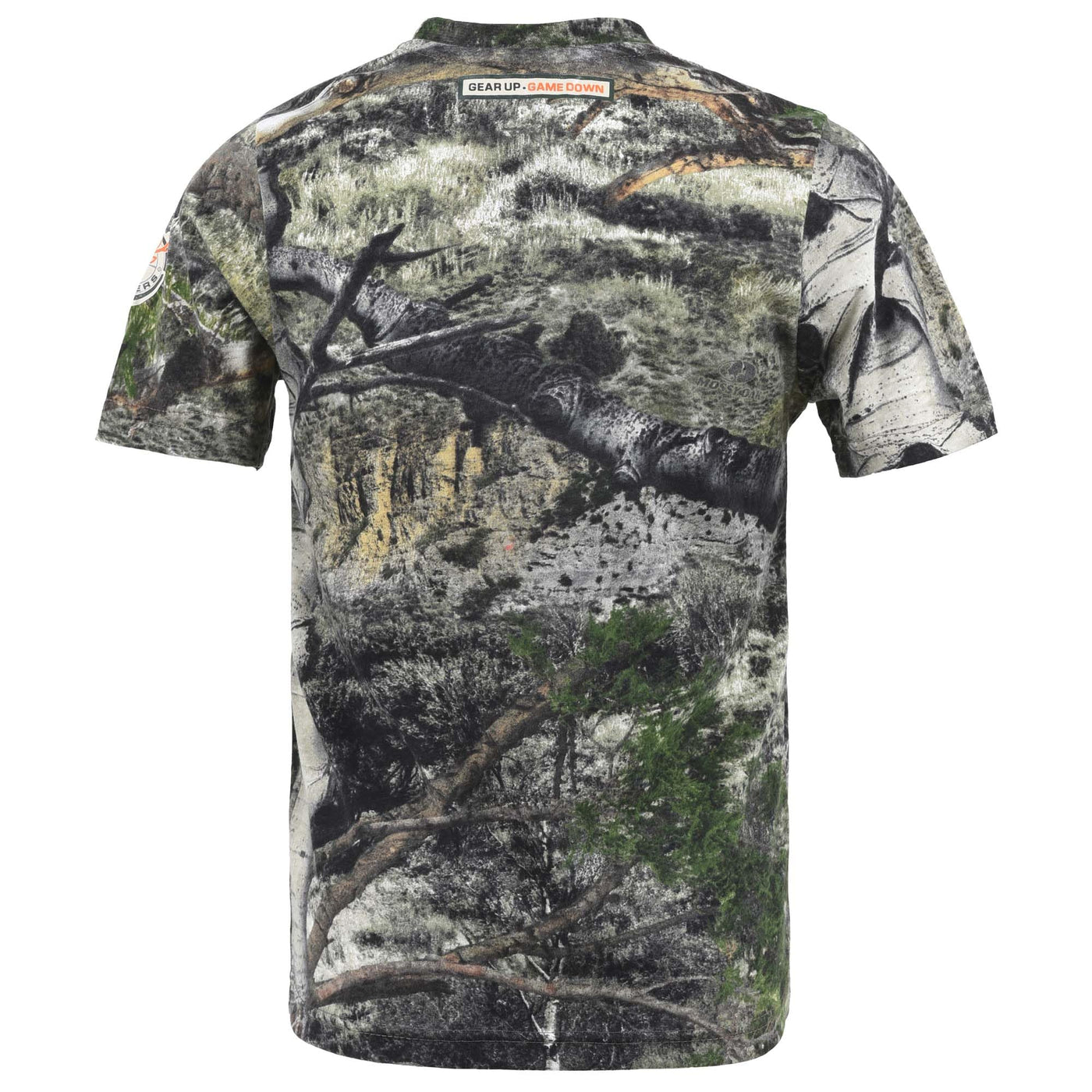 Mossy Oak Mountain Country Youth Camo Short Sleeve Cotton Crewneck Unisex Tee for Kids