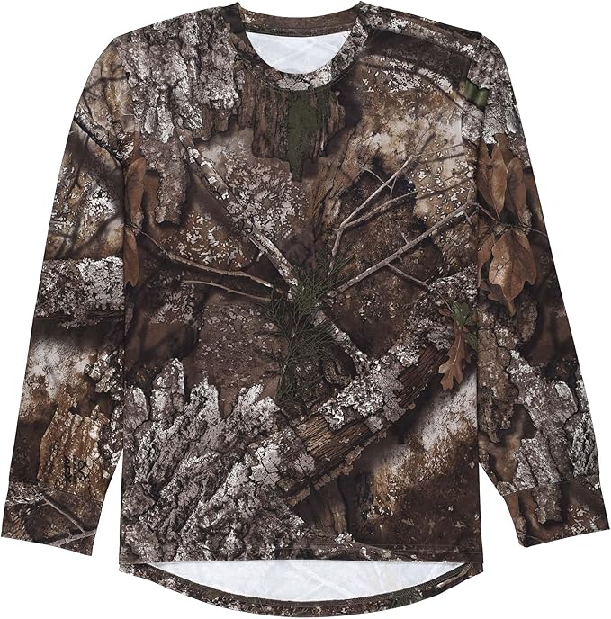 Realtree APX Women’s Camo Long Sleeve Crewneck Polyester Shirt Outdoor Hunting Performance Tee