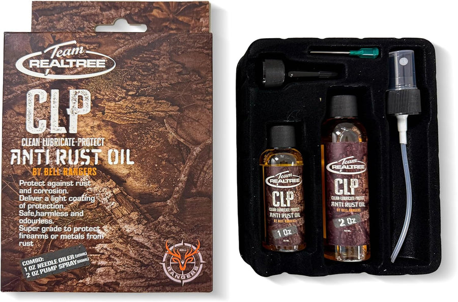 Realtree CLP Gun Oil Combo Pack for Clean, Lubricant & Rust Protection | 2 oz Pump Sprayer & 1 oz Needle Oiler | Lab-Tested Formula