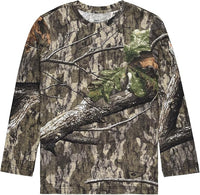 Mossy Oak Country Roots Youth Camo Crewneck Long Sleeve Unisex Kids Cotton Tee
