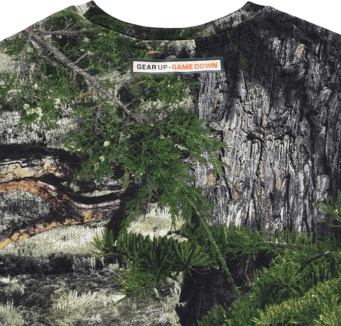 Mossy Oak Mountain Country Youth Camo Crewneck Long Sleeve Unisex Kids Cotton Tee