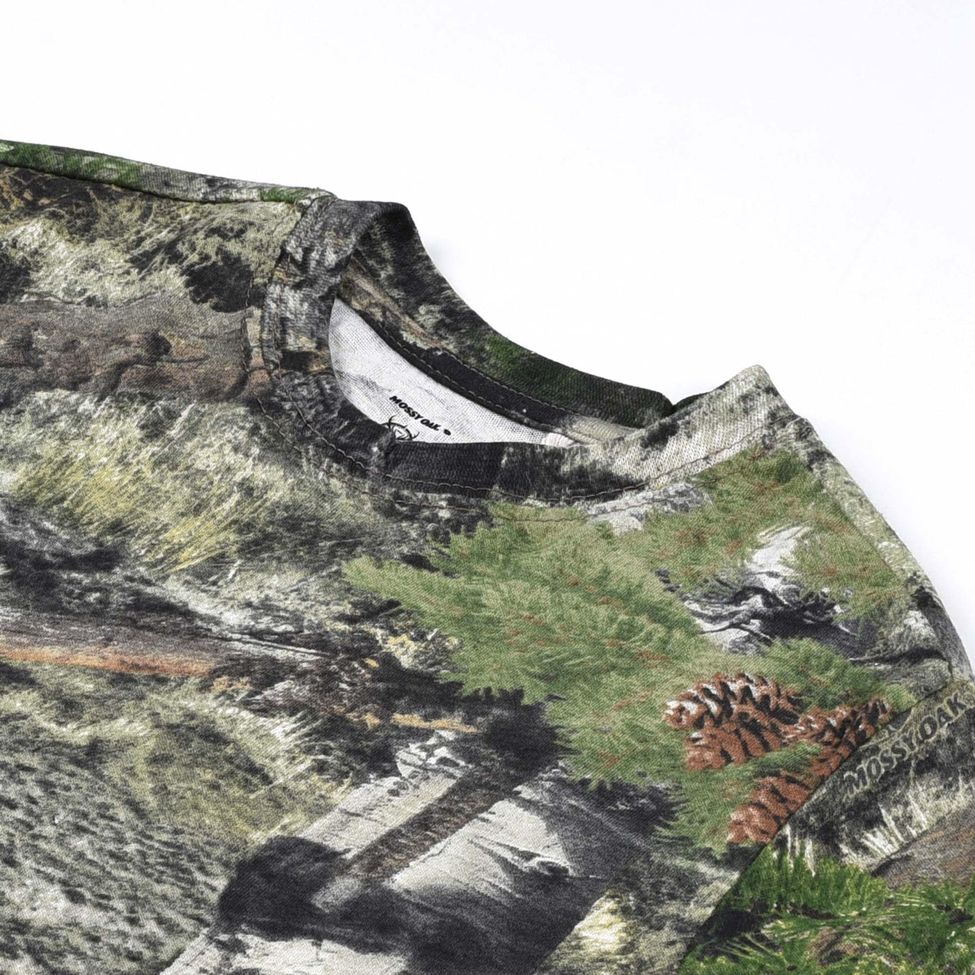 Mossy Oak Mountain Country Youth Camo Short Sleeve Cotton Crewneck Unisex Tee for Kids