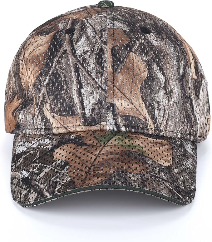Bell Rangers Realtree EDGE Camo Baseball Cap with Plain Perforated Cap With Green Visor