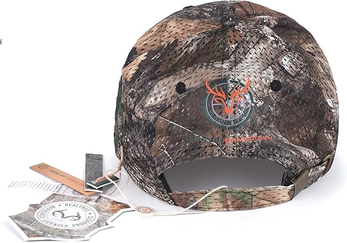 Bell Rangers Realtree EDGE Camo Baseball Cap with Plain Perforated Cap With Green Visor