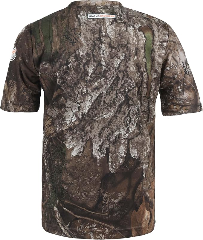 Realtree APX Youth Camo Short Sleeve Performance Crewneck Unisex Tee for Kids