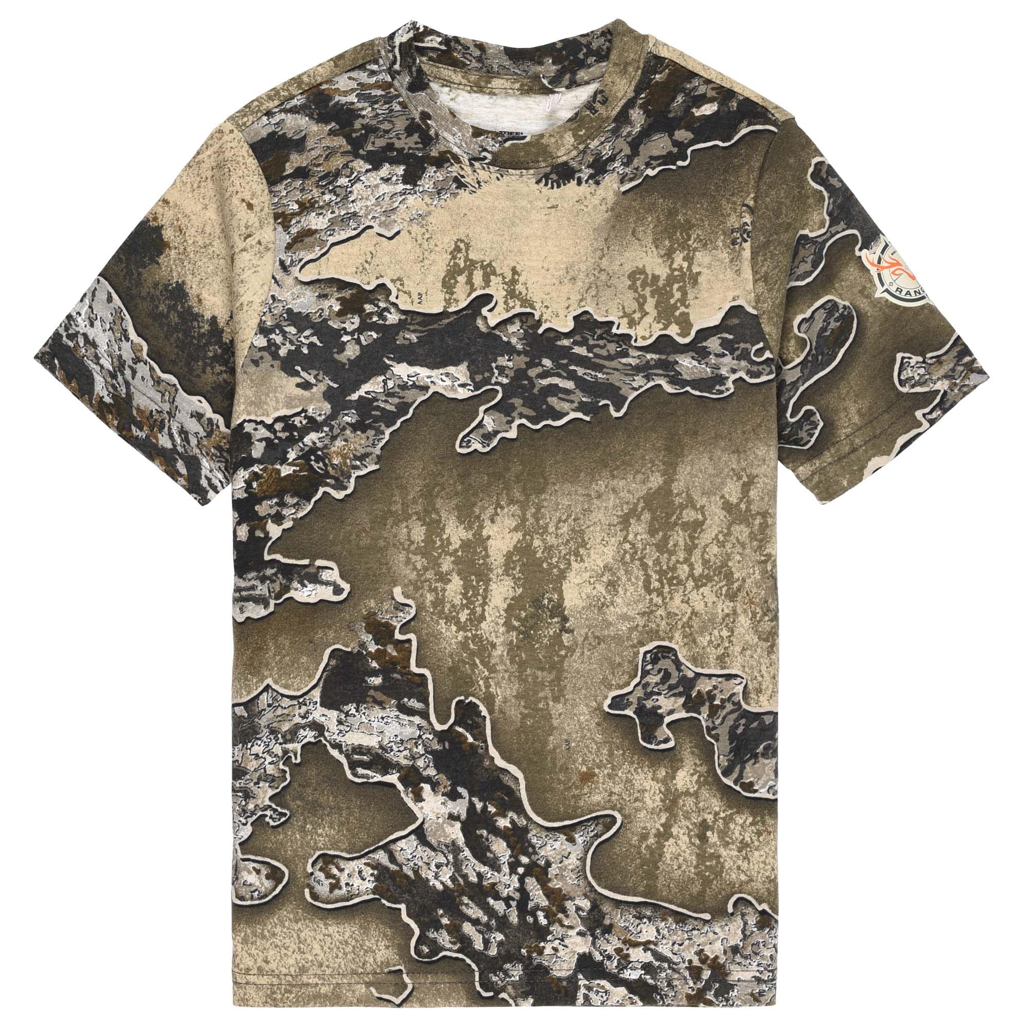 Realtree Excape Youth Camo Short Sleeve Cotton Crewneck Unisex Tee for Kids