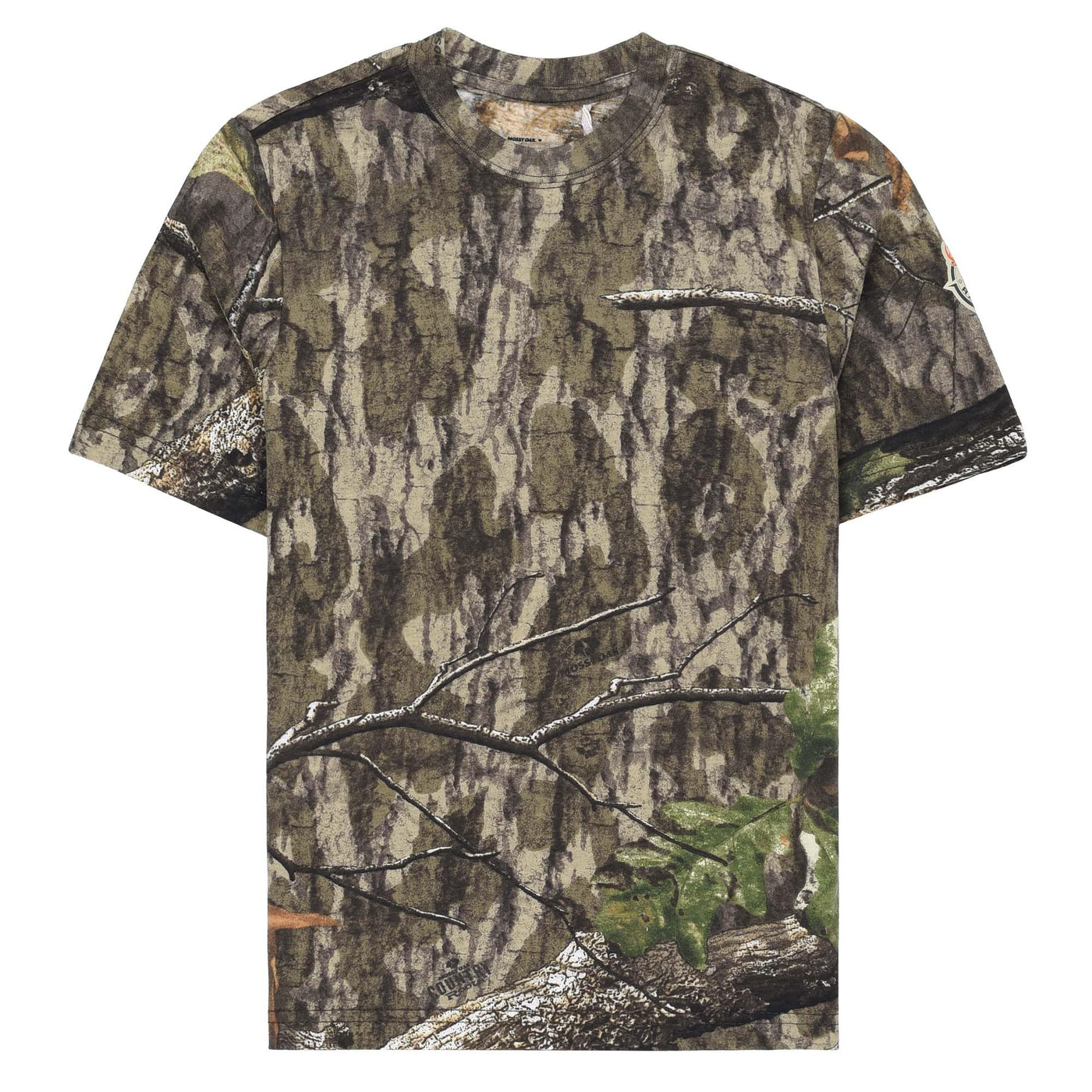 Mossy Oak Country Roots Youth Camo Short Sleeve Cotton Crewneck Unisex Tee for Kids