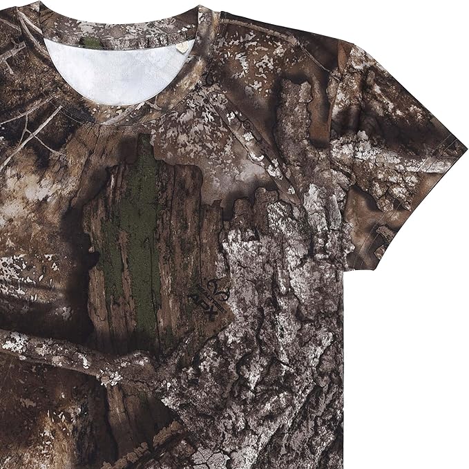 Realtree APX Women’s Camo Short Sleeve Crewneck Polyester Shirt Outdoor Hunting Performance Tee