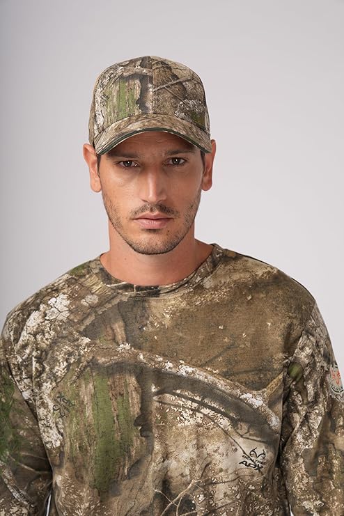 Bell Rangers Realtree APX Camo Baseball Cap with Plain Camo Cap With Green Visor