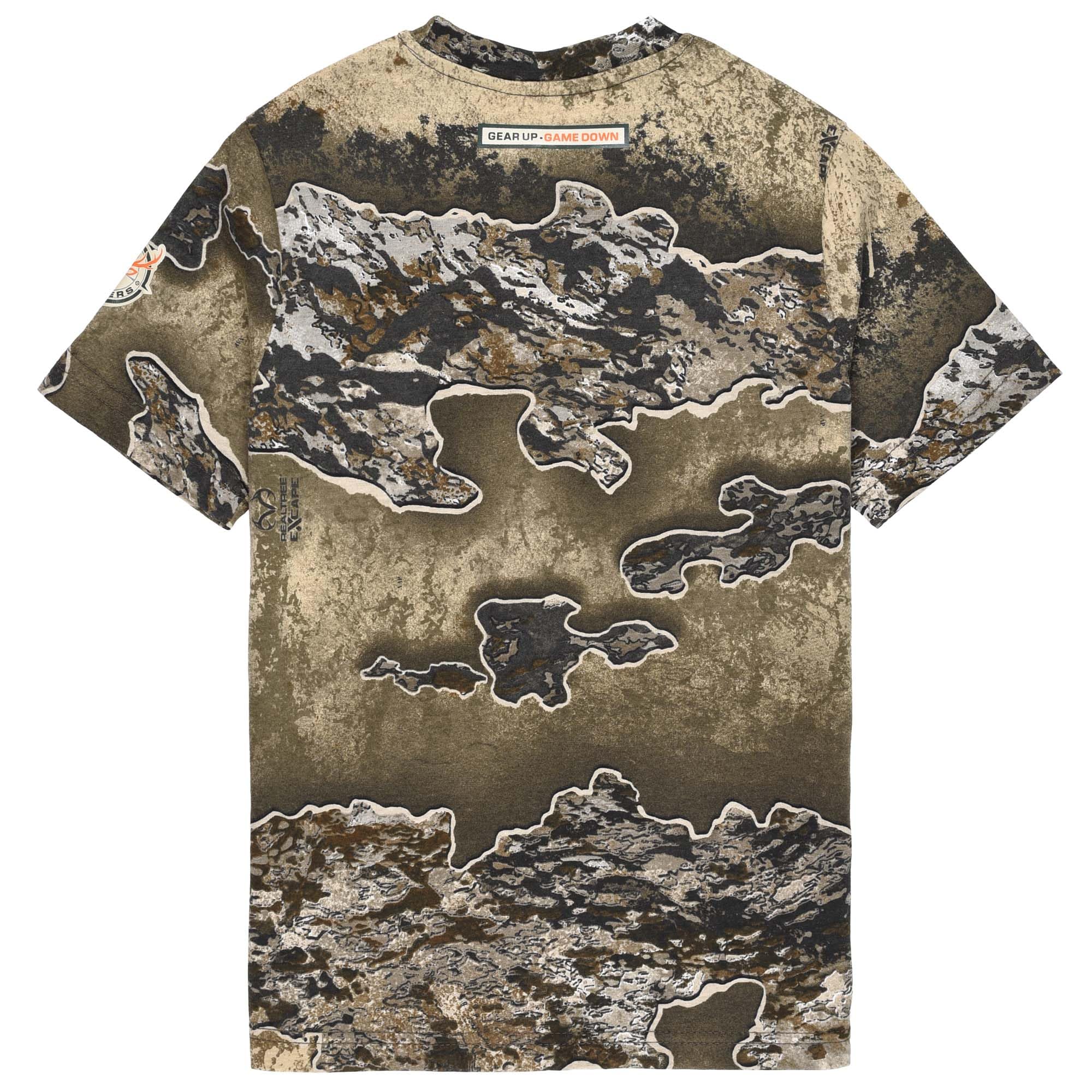 Realtree Excape Youth Camo Short Sleeve Cotton Crewneck Unisex Tee for Kids