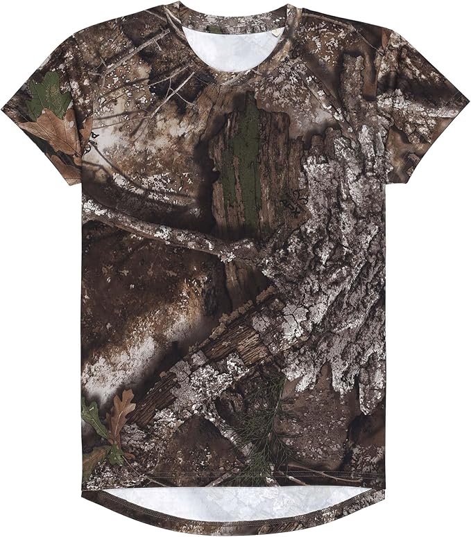 Realtree APX Women’s Camo Short Sleeve Crewneck Polyester Shirt Outdoor Hunting Performance Tee