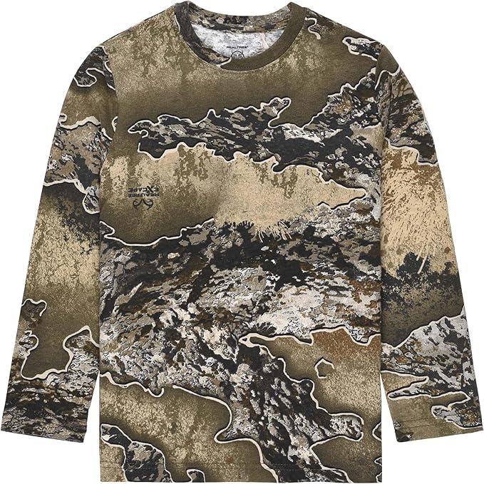 Realtree EXCAPE Youth Camo Crewneck Long Sleeve Unisex Kids Tee
