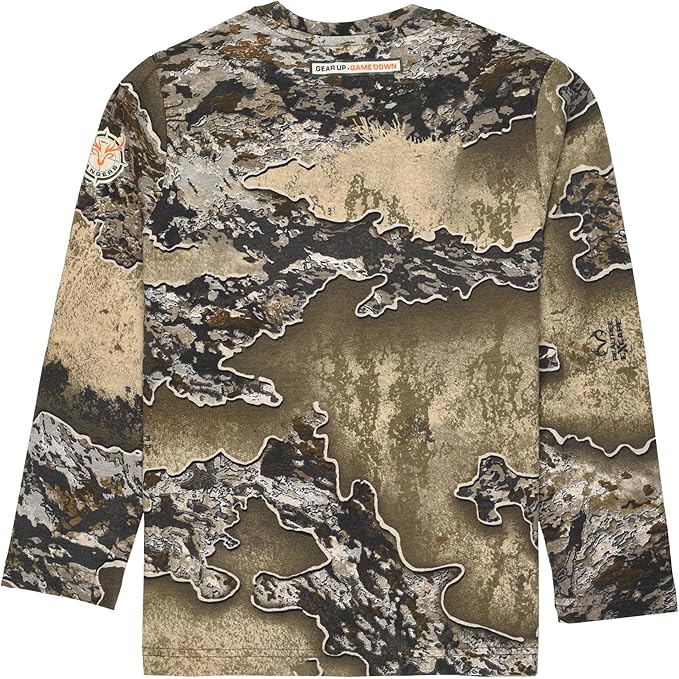 Realtree EXCAPE Youth Camo Crewneck Long Sleeve Unisex Kids Tee