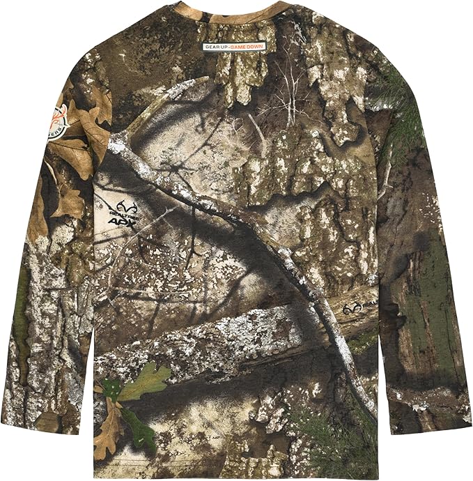 Realtree APX Youth Camo Crewneck Long Sleeve Unisex Kids Tee