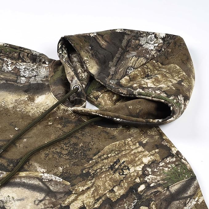 Realtree Apx Camo Premium Cotton Pullover Hoodies with Zippered Pocket