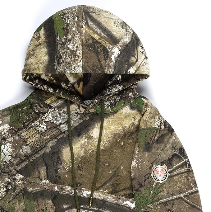Realtree Apx Camo Premium Cotton Pullover Hoodies with Zippered Pocket