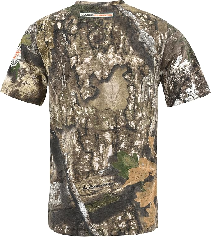 Realtree APX Youth Camo Short Sleeve Cotton Crewneck Unisex Tee for Kids