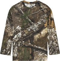 Realtree APX Youth Camo Crewneck Long Sleeve Unisex Kids Tee