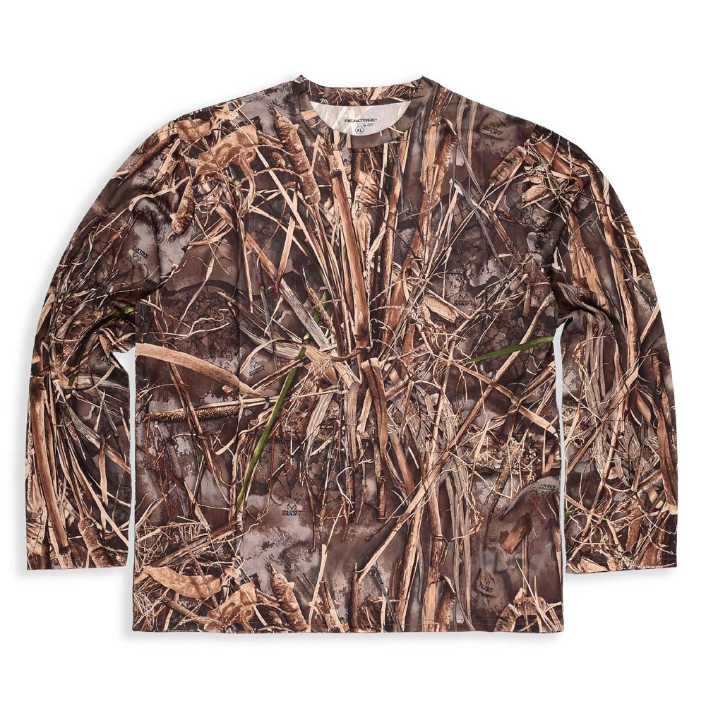 Bell Rangers Realtree Camo Crewneck Performance Long Sleeve Shirt with Pocket for Men and Women