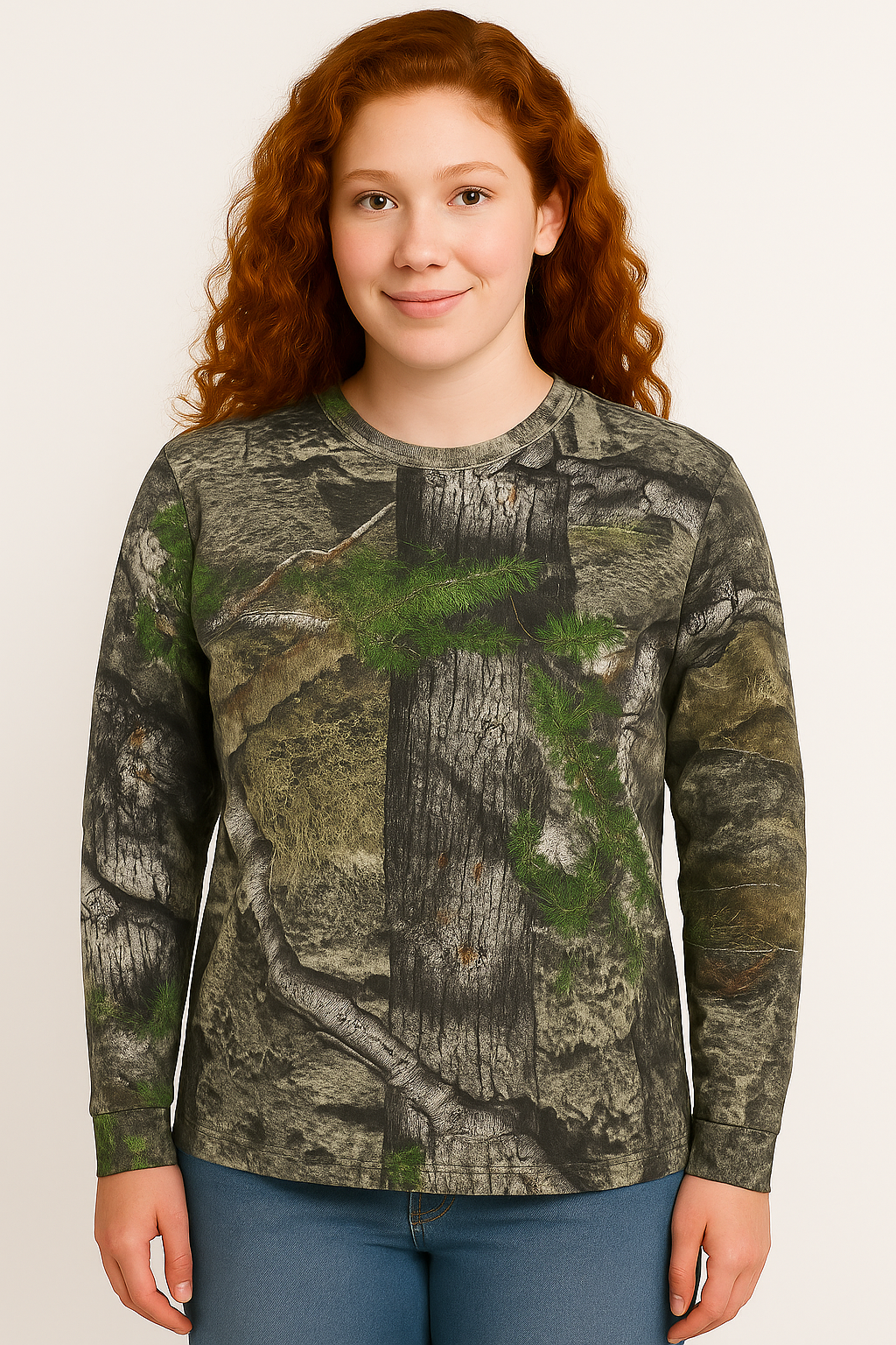 Bell Rangers Unisex Realtree APX Camo Long Sleeve Cotton Blend Adult Tee