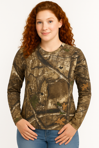 Bell Rangers Unisex Realtree APX Camo Long Sleeve Cotton Blend Adult Tee