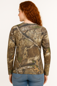Bell Rangers Unisex Realtree APX Camo Long Sleeve Cotton Blend Adult Tee