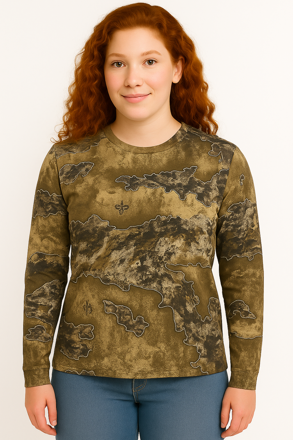Bell Rangers Unisex Realtree APX Camo Long Sleeve Cotton Blend Adult Tee