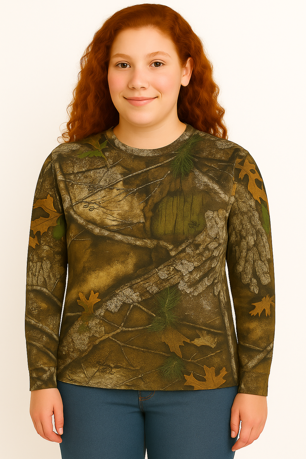 Bell Rangers Unisex Realtree APX Camo Long Sleeve Cotton Blend Adult Tee