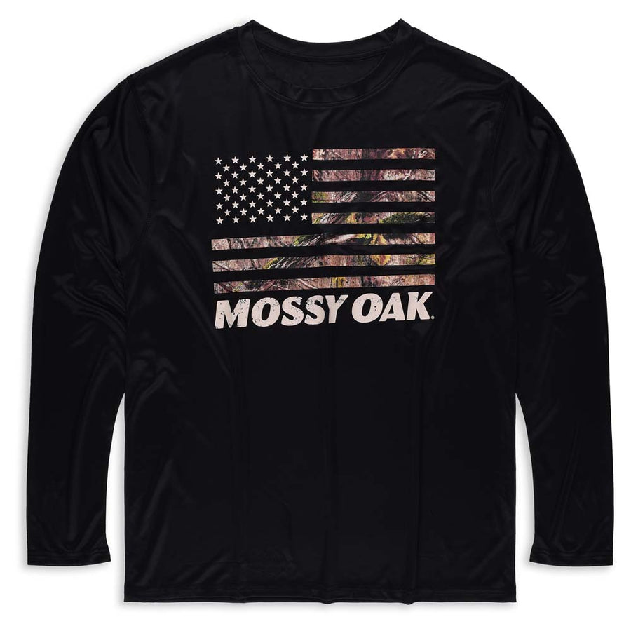 Bell Rangers Mossy Oak Fourth July Patriotic Hunter Long Sleeve Crewneck Shirt for Men and Women USA Flag Tee