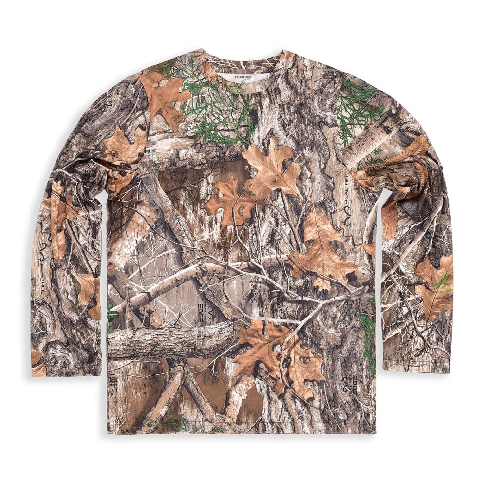 Realtree EDGE Camouflage Long Sleeve Polyester Yoouth Tee