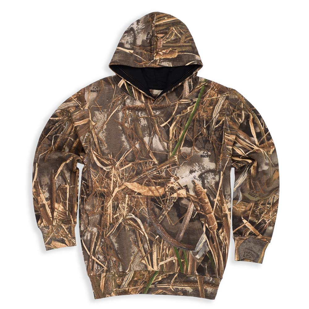 Bell Rangers Realtree Max7 Camo Youth Hoodie | Unisex Pullover Hooded Sweatshirt with Pocket | Cotton Blend | Boys & Girls