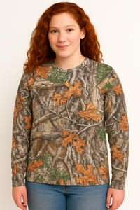Bell Rangers Unisex Realtree APX Camo Long Sleeve Cotton Blend Adult Tee
