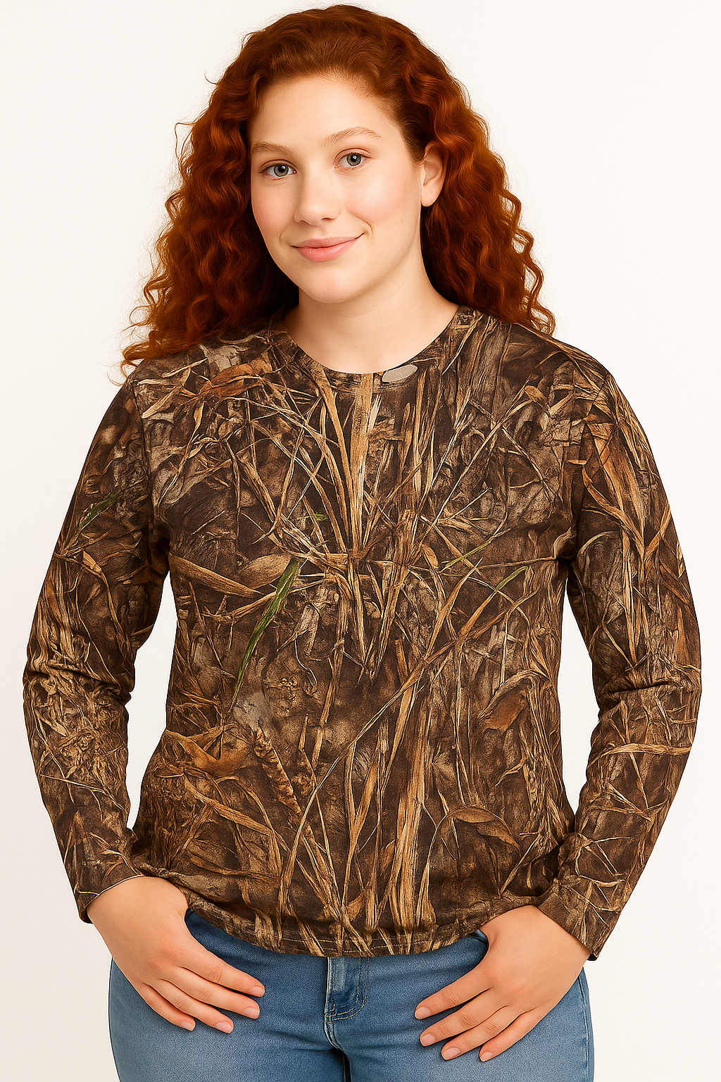 Bell Rangers Unisex Realtree Camo Performance Long Sleeve Shirt with Pocket – Hunting & Outdoor Crewneck