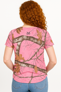 Realtree A12W Edge Pink Camo Women’s Short Sleeve Hunting T-Shirt